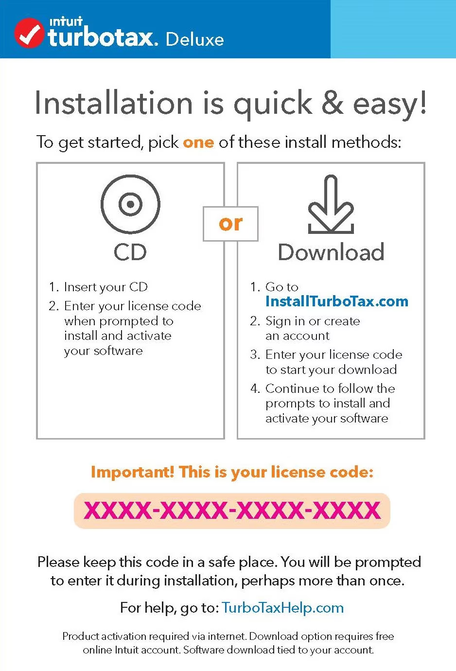 Install TurboTax with License Code